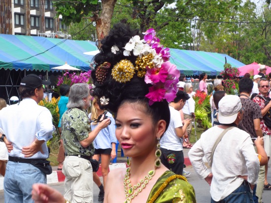 Flower festival parade in Chiang Mai. 